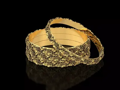 The Garden Of Roses Bangle 3D print model