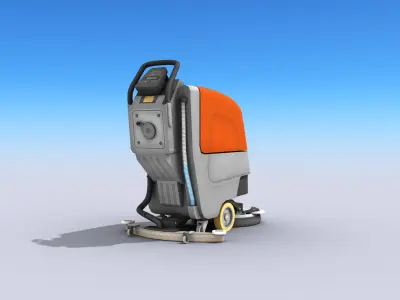 Walk Behind Scrubber Drier Low-poly 3D model