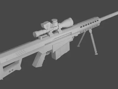 Sniper rifle gun 3d model Low-poly 3D model
