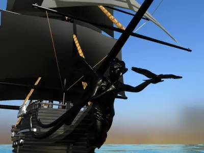 Pirate ship Low-poly 3D model order