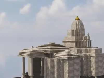 Indian temple Mandir - Game Ready  Low-poly 3D model