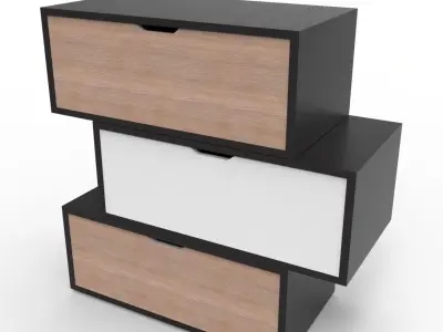 Cabinet drawer chest of drawers Low-poly 3D model