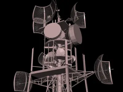 TOWER telecommunication Low-poly 3D model