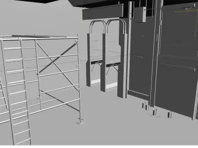 Subway Emergency Gates Scene 8K Low-poly 3D model