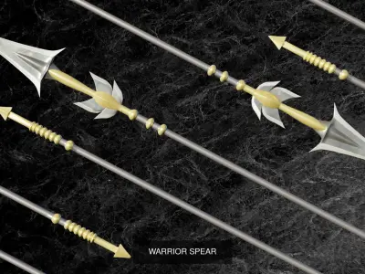MEDIEVAL SPEAR SET 3D Model Collection