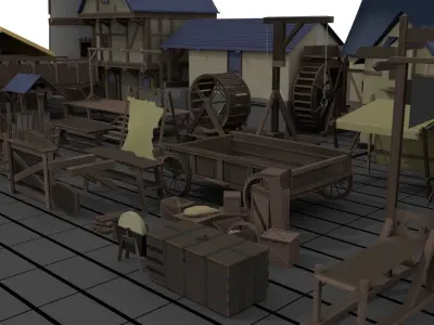 Medieval Low poly pack Low-poly 3D model