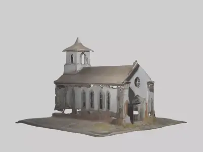 Abandoned church model Low-poly 3D model