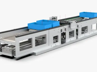 Box Conveyor Belt Line 3D model by Lovano