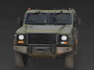 Realistic Weathered Armored Tactical SUV 3D Model Low-poly 3D model