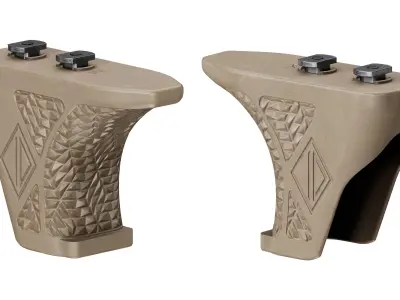 IRREGULAR DEFENSE GRIP AND RAIL COVER Low-poly 3D model