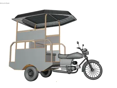 Chingchi Traditional Motorcycle Rickshaw  Free 3D model