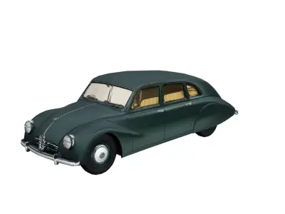 Tatra 77 Low Poly Vintage Aerodynamic Classic Car Model Low-poly 3D model
