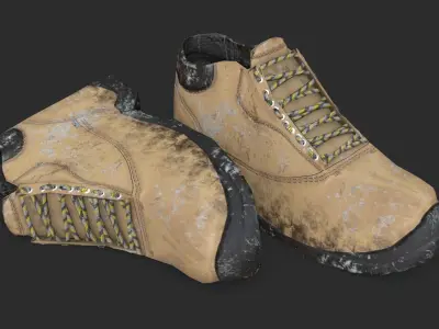 Safety Shoes Low-poly 3D model