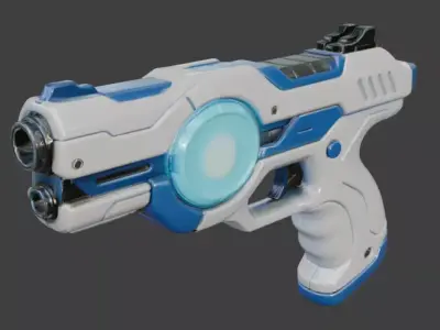 Futuristic Sci-Fi Pulse Pistol 3D Model Low-poly 3D model