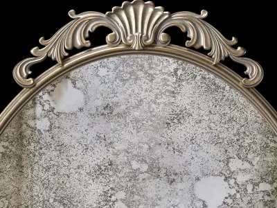 Kirkland Gold Oval Baroque Wall Mirror 3D model