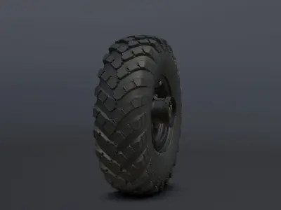 Off-road wheel for Gaz-66 Free low-poly 3D model