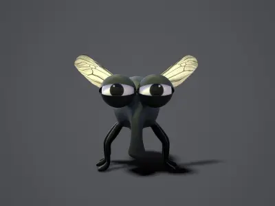 cartoon fly Low-poly 3D model purchase