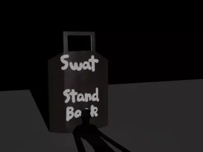 Swat Shield with Glass Made in Maya Low-poly 3D model