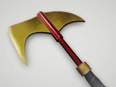 Game asset Elegant Golden Warriors Axe 3D model