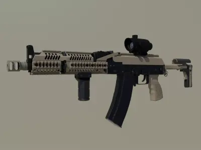 Alpha AK-105 Modular Assault Rifle Low-poly 3D model