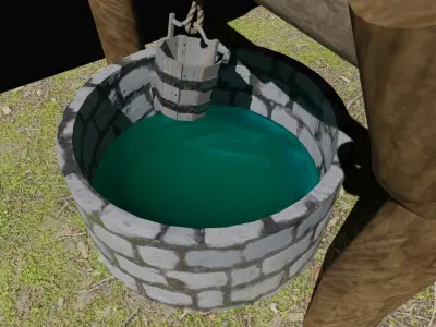 Medieval well 3D model purchase