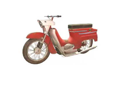 Old soviet motorcycle Low-poly 3D model