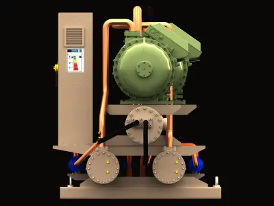 water cooled screw chiller 3D model