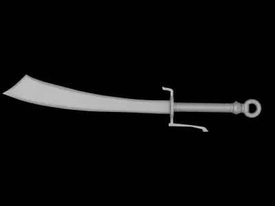 Low Poly Game-Ready Fantasy Heavy Sword Low-poly 3D model