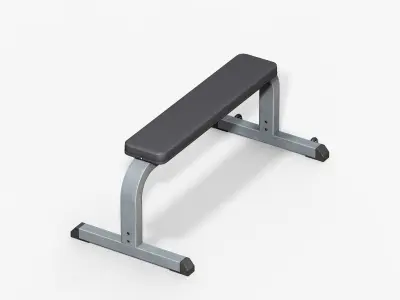 Flat Bench  Low-poly 3D model