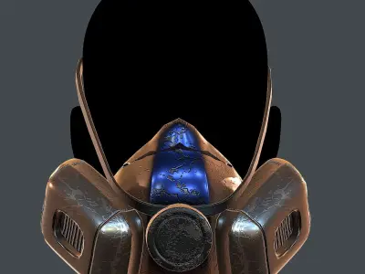 Gas mask helmet 3d model scifi Low-poly  Low-poly 3D model get