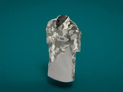 Military Outfit - T-shirt Low-poly 3D model 7
