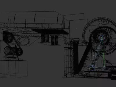 Vibrating Feeder and Jaw Crusher Mining Machine Equipment 3D model