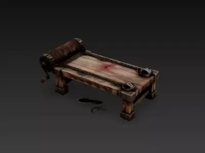 Medieval Torture Rack - PBR Low Poly Game Ready Low-poly 3D model
