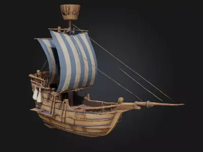 Sailing Adventure  Stylized Seafaring Diorama Package 3D model