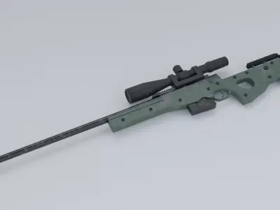 AWM Sniper Rifle Low-poly 3D model