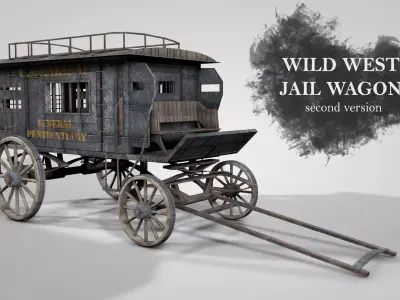 Wild West Jail Wagon V2 3D model