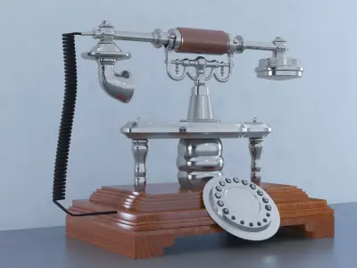 Retro Style Analog Telephone 3D model