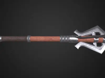 Medieval mace Low-poly 3D model 11