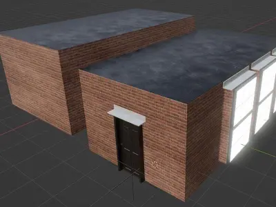 Industrial Building Interior Scene Low-poly 3D model
