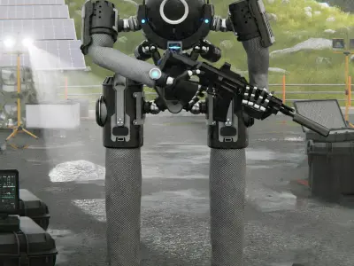 Combat Robot Unit influenced by GBaroni art Free 3D model