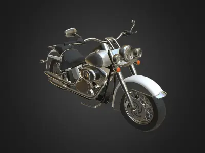 Harley-Davidson motorcycle Low-poly 3D model