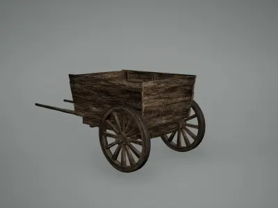 Viking Cart Low Poly Game Ready Low-poly 3D model