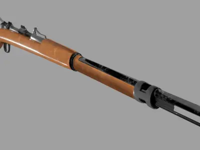 3D Mauser 87 Rifle - Low poly model Low-poly 3D model