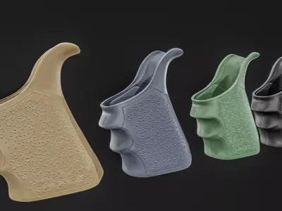 Glock 17 Gun Grip Low-poly 3D model