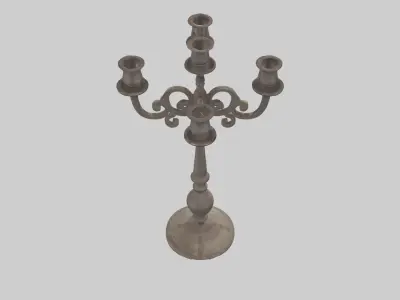 Old Candleholder Model Low-poly 3D model
