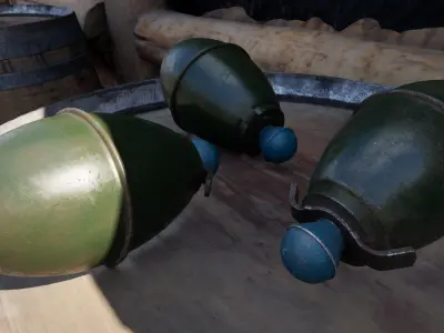 German WW2 M39 Frag Grenade 3D model