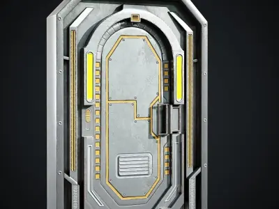 15 Scifi Doors Game Ready Low-poly 3D model