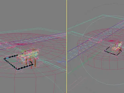 Architecture house near river 3D model