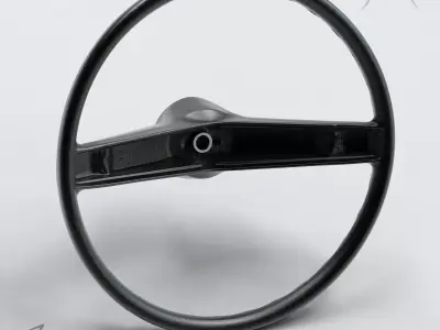 Volga GAZ-24 steering wheel 3d scanned PBR 3D print model