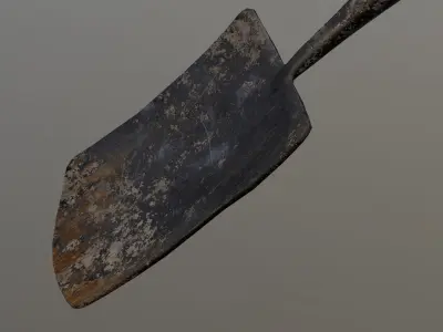 Shovel Low Poly PBR Game Asset Low-poly 3D model